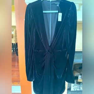 Black velvet cocktail dress